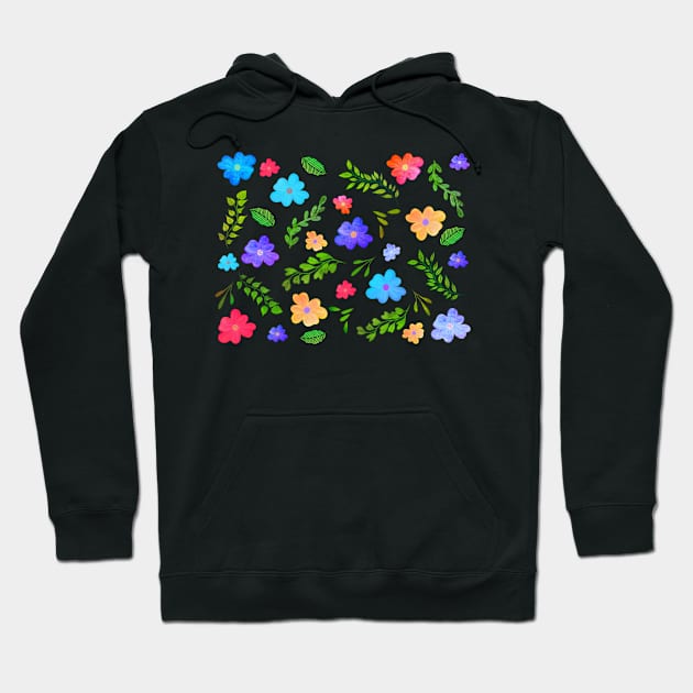 BOTANICAL FLOWERS AND LEAVES PATTERN Hoodie by FLOWER_OF_HEART